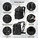 Tru Salute 45L Military Black Tactical Backpack Large Army 3 Day Pack Molle Bug out Bag Rucksack Backpack Military Black