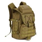 YNFT Tactical MOLLE Backpack for Men Women, 40L Large Military Daypack 3 Day Assault Pack Bug Out Bag for Work Gym Hiking Fishing Camping Hunting (Brown)