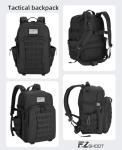 EZshoot 40L Tactical Backpack, Military Backpack for Men Women, Army Molle Rucksack Assault Pack, Bug Out Bag Large Daypack (Black)