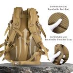 aiGear Tactical Backpack for Men, 25L Military Backpack, 3-Day Bug Out Bag for Camping Hiking Hunting with Molle System Army Daypack (25L Khaki)