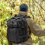 Tru Salute 45L Military Black Tactical Backpack Large Army 3 Day Pack Molle Bug out Bag Rucksack Backpack Military Black