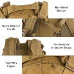 aiGear Tactical Backpack for Men, 25L Military Backpack, 3-Day Bug Out Bag for Camping Hiking Hunting with Molle System Army Daypack (25L Khaki)