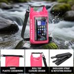 GPUSFAK 154 Pieces Waterproof Boat First Aid Kit Dry Bag with Cell Phone Bug Out Bags Pouch Roll Top Boat Emergency Kit 2-in-1 for Camping Fishing Kayaking Swimming Rafting Pink