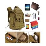 YNFT Tactical MOLLE Backpack for Men Women, 40L Large Military Daypack 3 Day Assault Pack Bug Out Bag for Work Gym Hiking Fishing Camping Hunting (Brown)