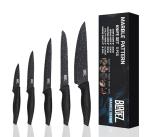 Bladez Professional Kitchen Knife Set, 5 Pcs Stainless Steel Kitchen Knives Set with Ultra Sharp Blade and Soft Handle, Includes Chef, Bread, Carving, Utility and Paring Knife, All in a Gift Box