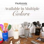 Kitchen Non Stick Cooking Utensils Set – Heat Resistant Silicone Utensils with Wooden Handle – Ladles, Spoons and Spatulas Set – Kitchen Tools & Accessories – 35pcs, Black – by Nuovva