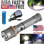 Tactical Rechargeable LED Flashlight Zoomable Torch