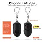 Personal Alarm Keychain with LED Light for Safety