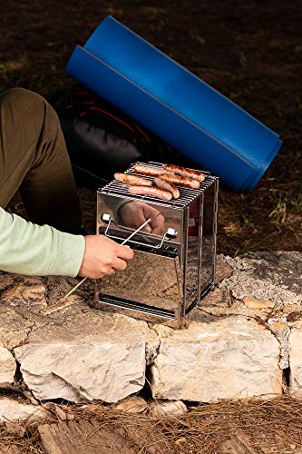 Wood Burning Camp Stove, Foldable Grill (Aluminum 1)