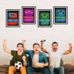 Neon Video Game Decor Set for Boys' Rooms