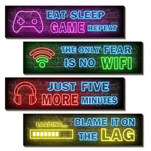 Neon Gaming Posters for Teen Boys' Rooms