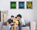 Neon Gamer Posters Set for Boys' Room Decor