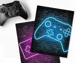 Neon Gamer Posters Set for Boys' Room Decor