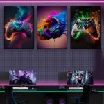 Retro Gaming Wall Art Set of 3 Posters