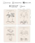 4-Piece Retro Gaming Blueprint Poster Set