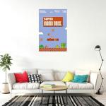 Super Mario Bros. Vintage Game Screen Poster 24" x 36