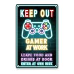 Gamer at Work Sign - Cool Neon Wall Decor
