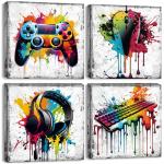 Cool Gamepad & Headphones Canvas Wall Art Set