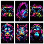 6-Piece Retro Gaming Wall Art Set