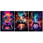 Retro Game Controller Wall Art Set of 3