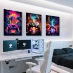 Retro Game Controller Wall Art Set of 3