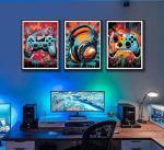 Retro Gamer Wall Art: Colorful Neon Posters