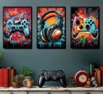Retro Gamer Wall Art: Colorful Neon Posters