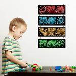 4pcs Neon Gaming Art Prints for Boys Room