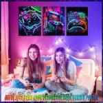Neon Gamer Wall Art Posters Set of 3