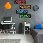 4pcs Neon Gaming Art Prints for Boys Room