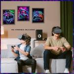 Neon Gamer Wall Art Posters Set of 3