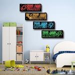 4pcs Neon Gaming Art Prints for Boys Room