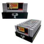 Black Game Organizer for Nintendo SNES Cartridges