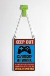 Gamer at Work Sign - Cool Retro Game Poster