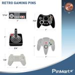 Retro Gaming Controller Enamel Lapel Pin Set
