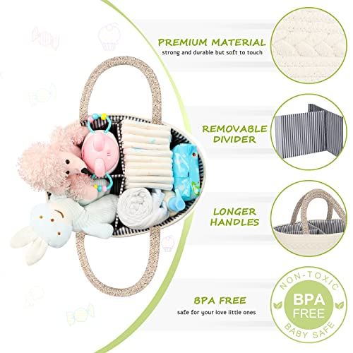 Baby Storage Basket with Compartments and Handles