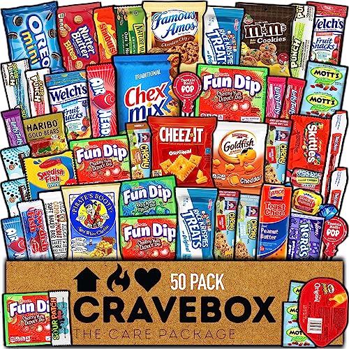 Valentines CraveBox Snack Box: 50-Count Care Package