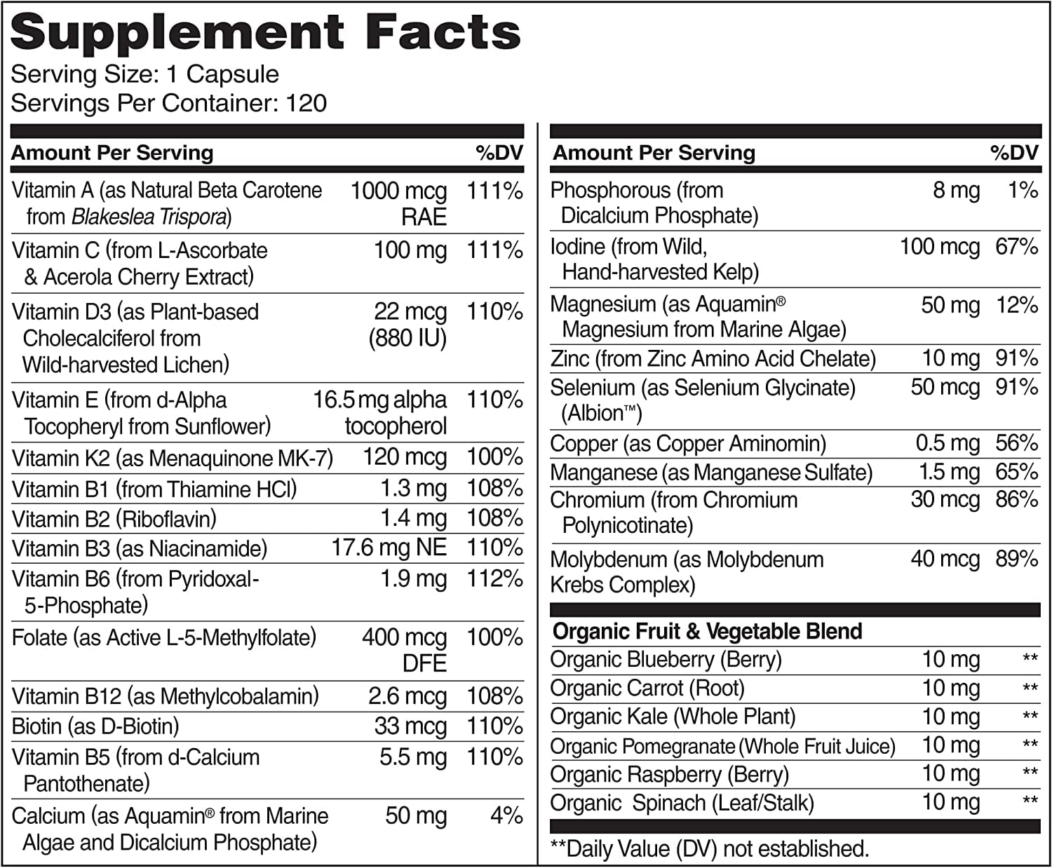 Male Energy Boosting Multivitamin - NATURELO 120 Capsules