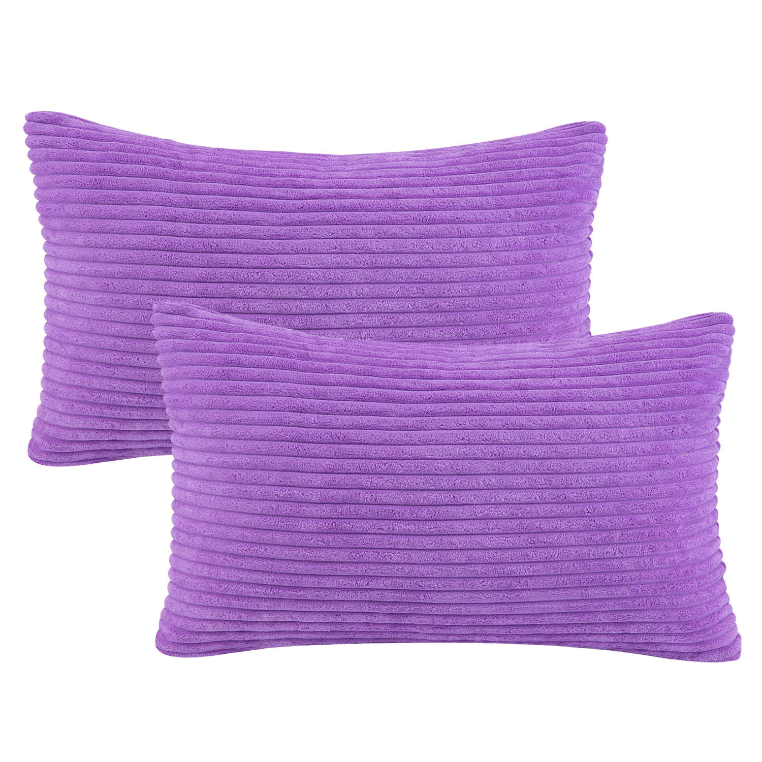 Violet Purple Corduroy Striped Throw Pillows, 2 Pack
