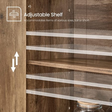 Adjustable Shelf Buffet Cabinet for Rustic Living Room