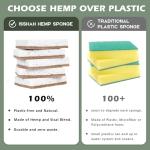 Eco-Friendly Plant-Based Kitchen Sponges - 12 Count