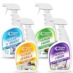 Natural Cleaning Supplies Kit – Eco-Friendly Cleaners 4 Pack
