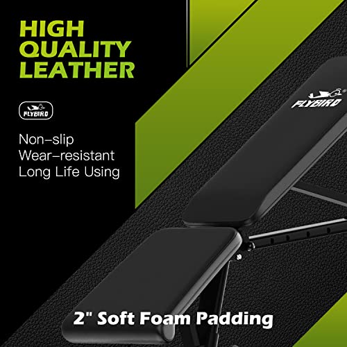 FLYBIRD Adjustable Weight Bench for Full-Body Workouts