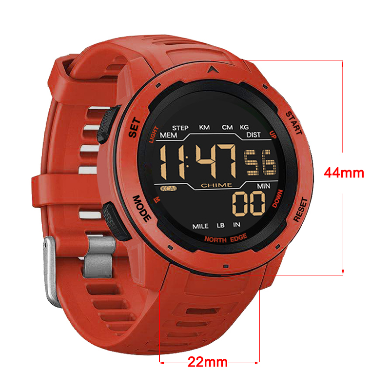 NORTH EDGE Men's Waterproof Sports Digital Watch