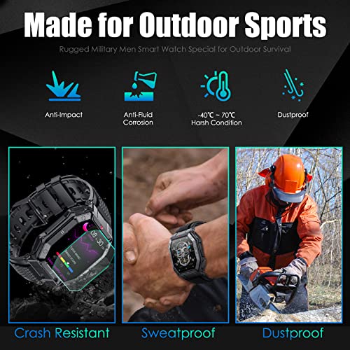 Military Smartwatch with Call & Fitness Tracker