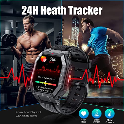 Military Smartwatch with Call & Fitness Tracker