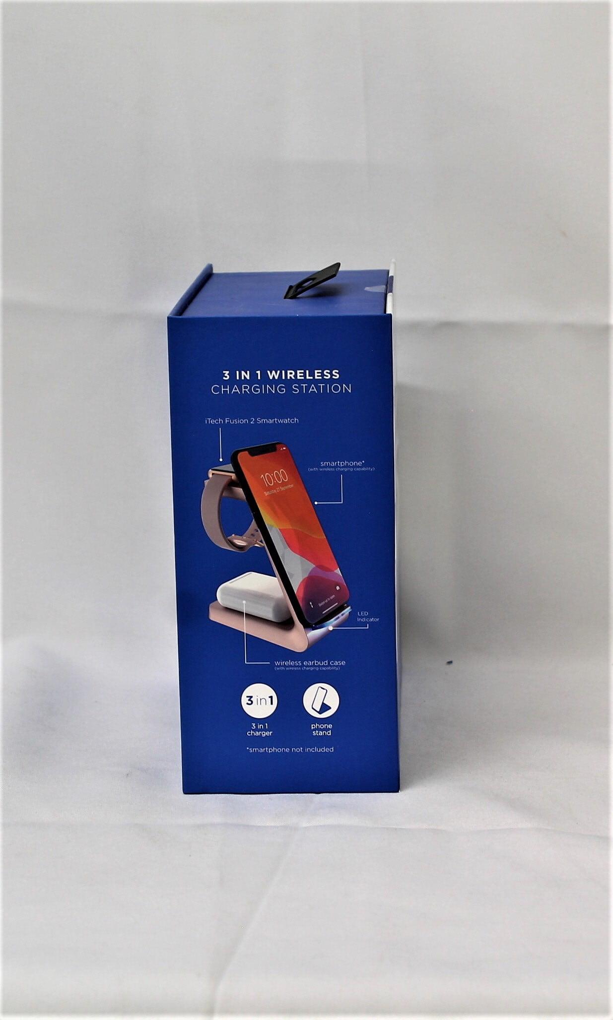 Bluetooth Smartwatch with Earbuds & Charger, Blush