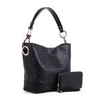 Black Designer Hobo Bag and Wristlet Set