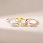 925 Sterling Silver Round Solitaire Halo Engagement Ring