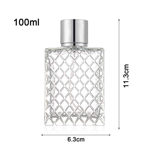 Enslz 100ml 3.4 oz Refillable Spray Perfume Bottles large cosmetic Fine Mist Atomizer Empty Portabe Clear Glass Essential Oil Container for Travel
